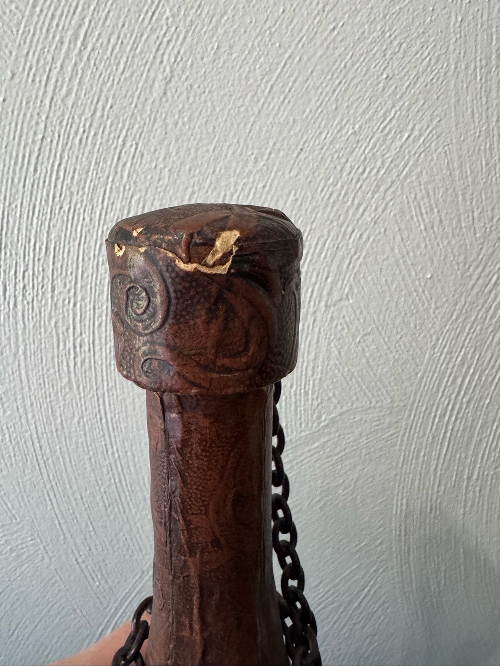 Vintage leather wrapped glass decanters - Picture 8 of 13